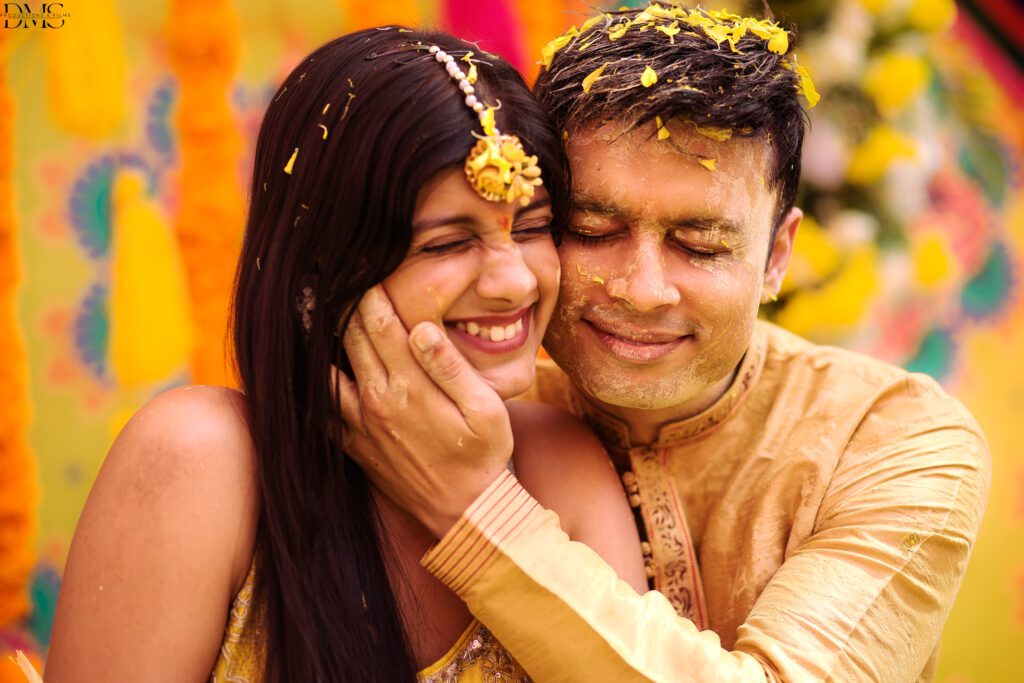 Bride & Groom Haldi wedding photogrpahy in Hyderabad