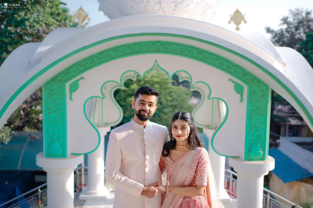 a potrait wedding photogrpahy in bhubaneswar of engagement couple in a standing pose