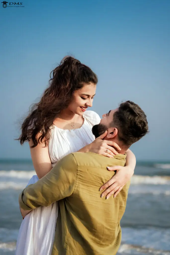 photography of Couple on Beach For their pre wedding shoot in Konark