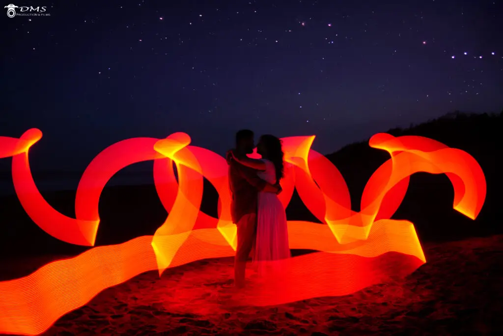 creative pre wedding photography of Bride and groom