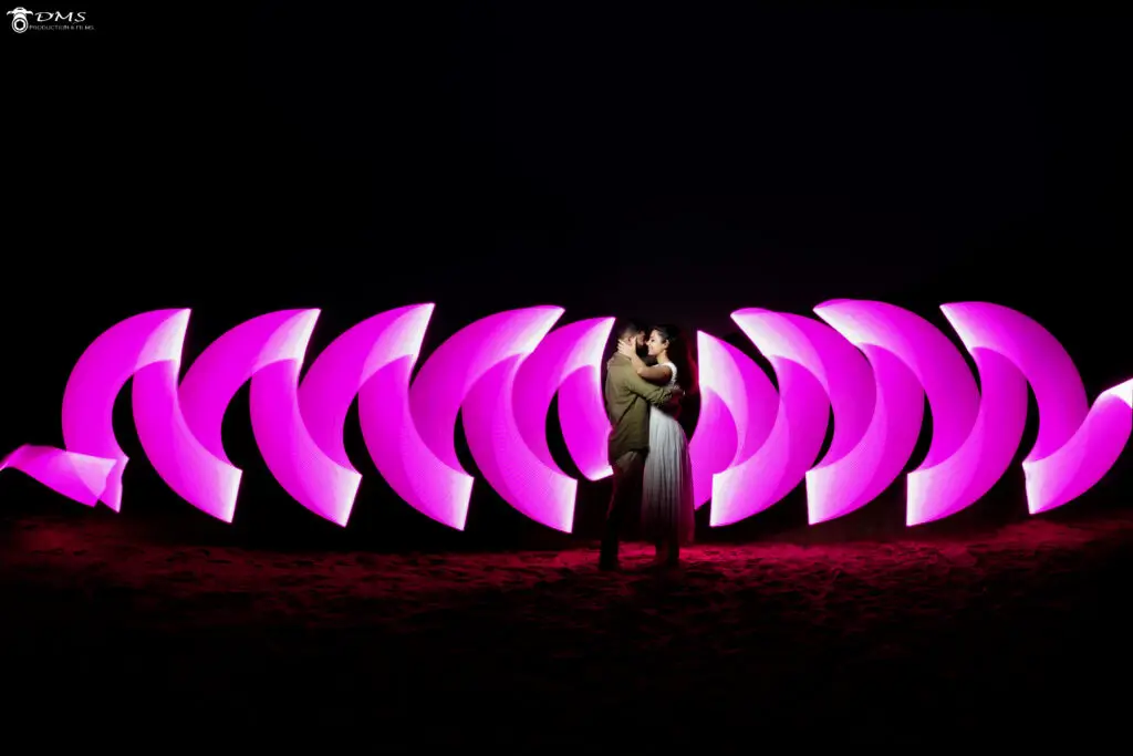 Creative pre wedding photography Of couple on puri beach